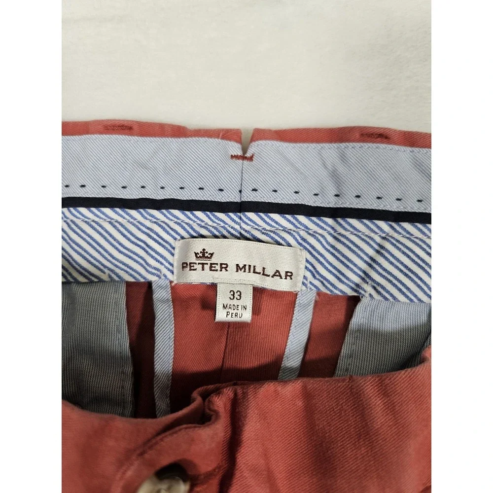 Peter Millar‎ Men's Pima Cotton Pants Slacks Peru Made MF17B48 Size 33 Dark Pink - Picture 4 of 15